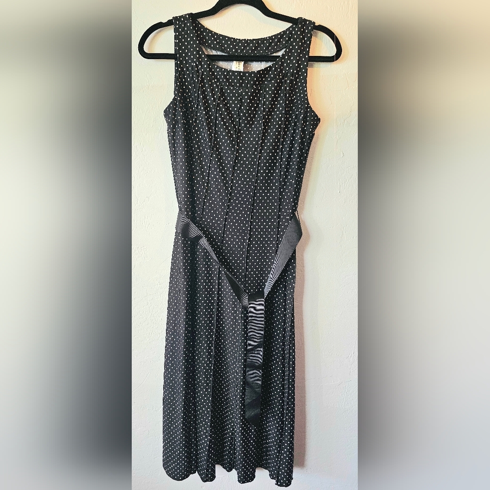 Elegant Black Polka Dot Dress